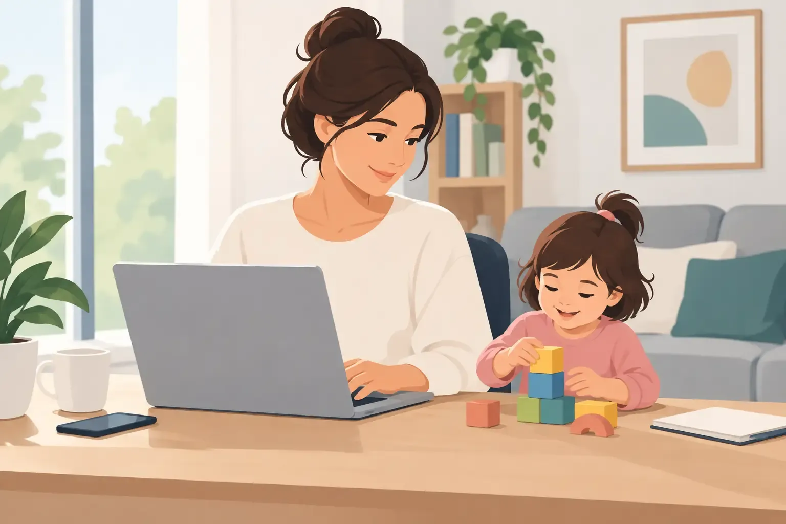 Can Mothers Work Remotely and Still Be Present?